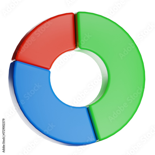 Free Download 3d donut chart displaying data statistics transparent background - GFXLoad