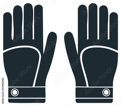 Illustration of pair of protective gloves with cuff design