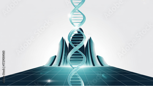 Dna helix structure science technology medical research genetic biology healthcare innovation futuristic design