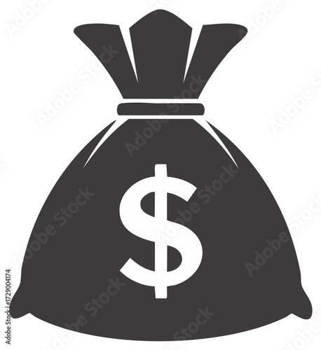 Moneybag Icon with Dollar Sign  Vector illustration symbolizing finance investment and wealth