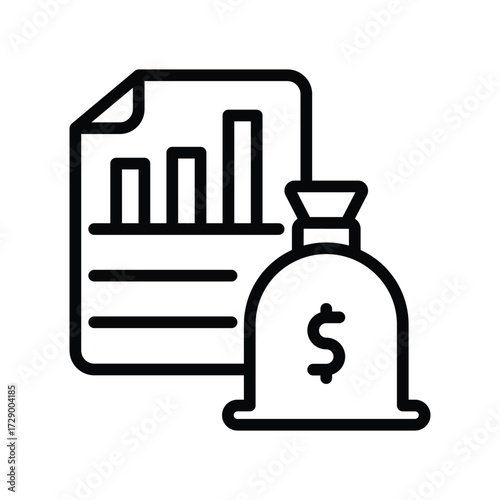 Finance Report line icon , vector, pixel perfect, illustrator file 
