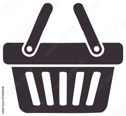 Simple Shopping Basket Icon for E-commerce and Retail Purchases