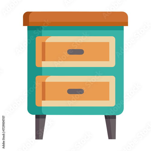 wooden cabinet isolated on white