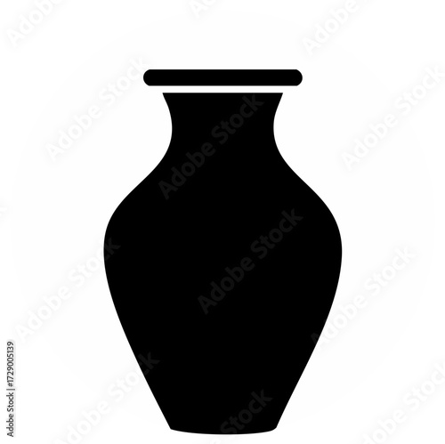 Vector graphic black silhouette symbol of a classical elegant vase or urn