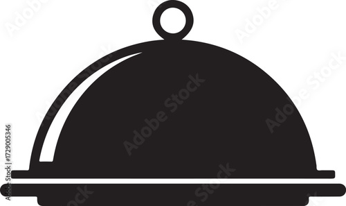 Thanksgiving Serving Tray Silhouette Vector Black on White