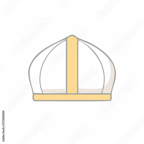 Mitre Hat Symbol of Authority Papal Tiara Headwear Gold Catholic Crown Vector