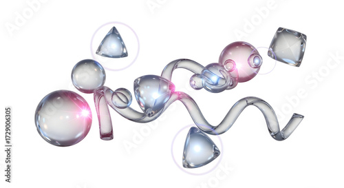 3D Transparent glow light effects  lens flare pieces isolated on white background