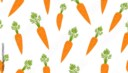 Orange Carrots Pattern Background.