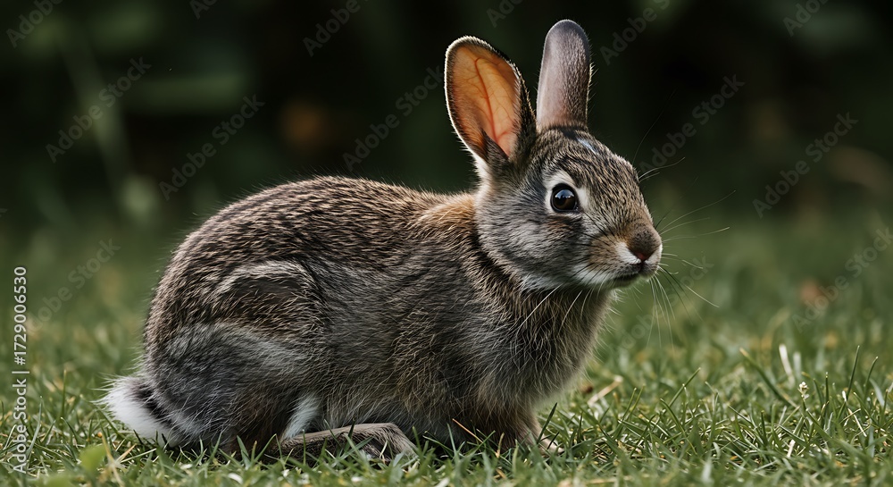 Fototapeta premium Rabbit in Grass Field Focus.
