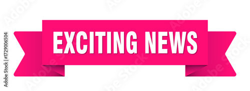 exciting news ribbon isolated on transparent background. exciting news ribbon