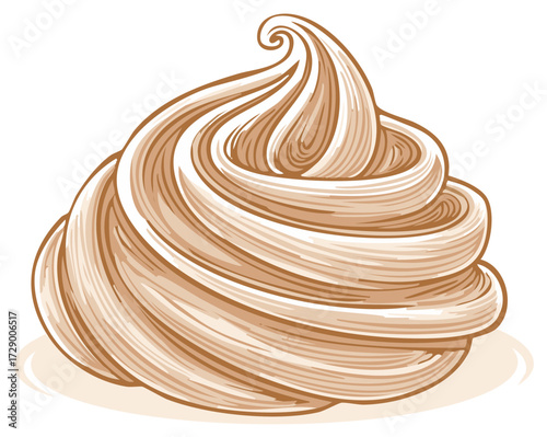Delicious Cream Swirl Topping Vector Illustration Dessert Design Ingredient