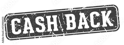 cash back rectangular sign. cash back stamp