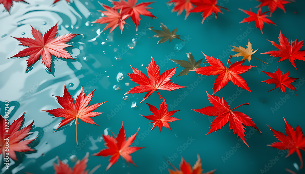 seamless pattern with autumn leaves