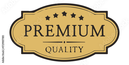 Premium quality luxury product golden label badge vector