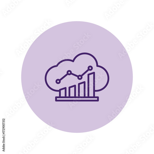 Cloud Analytics pentaglow , vector, pixel perfect, illustrator file 
