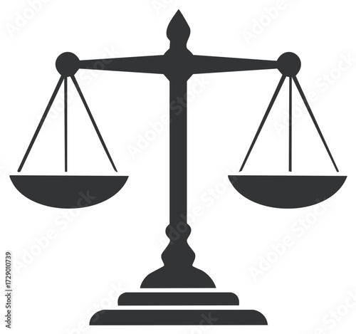 Black Silhouette of Justice Scales Symbolizing Balance and Fairness