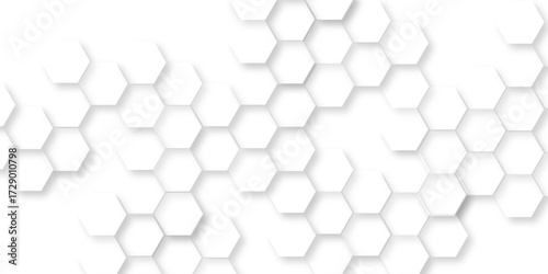 Abstract white hexagon concept soft white background, beautiful geometric pattern white gray hexagonal, dark grey hexagon white background wall pattern, 