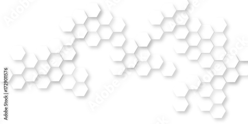 Abstract white hexagon concept soft white background, beautiful geometric pattern white gray hexagonal, dark grey hexagon white background wall pattern, 