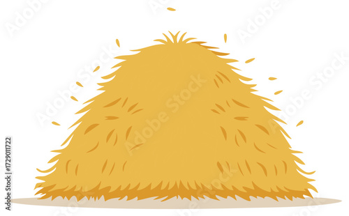 Cartoon illustration of a haystack. Autumnal farming and harvest concept