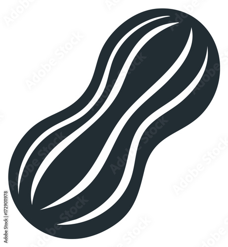 Simple Peanut Icon Graphic Silhouette of a Peanut with Shell Symbol Food Design