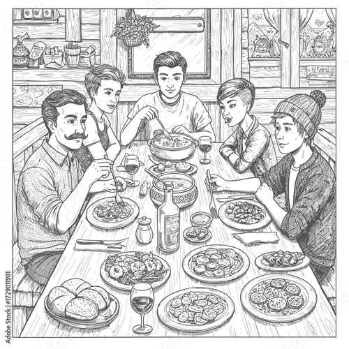 Friends Dining Together