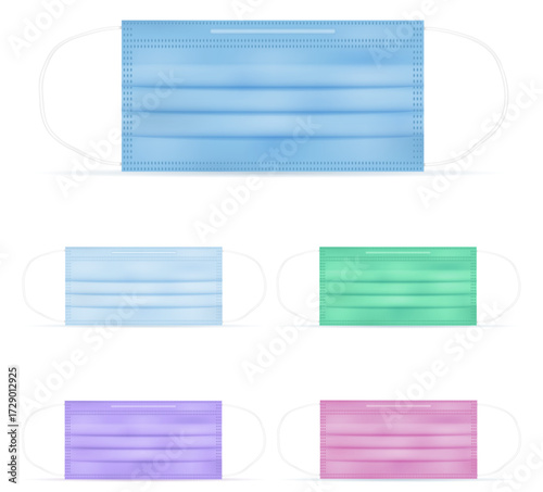 medical  respiratory mask for protection against diseases and infections cartoon stock vector illustration isolated on white background