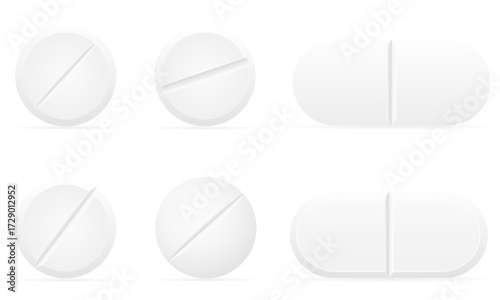 medical pills for treatment cartoon stock vector illustration isolated on white background