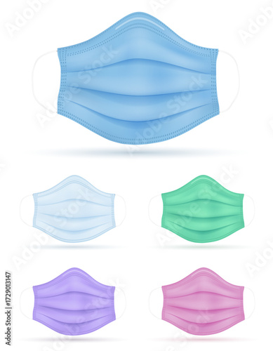 medical  respiratory mask for protection against diseases and infections cartoon stock vector illustration isolated on white background