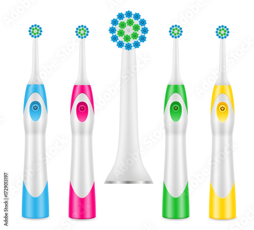 toothbrush  electric for cleaning teeth and hygiene dental dentist cartoon stock vector illustration isolated on white background