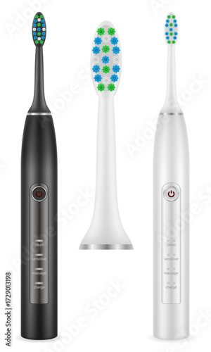 toothbrush  electric for cleaning teeth and hygiene dental dentist cartoon stock vector illustration isolated on white background