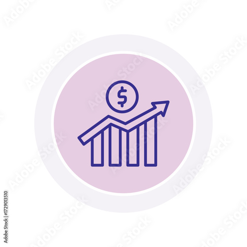 Finance Analysis color circle icon , vector, pixel perfect, illustrator file 
 