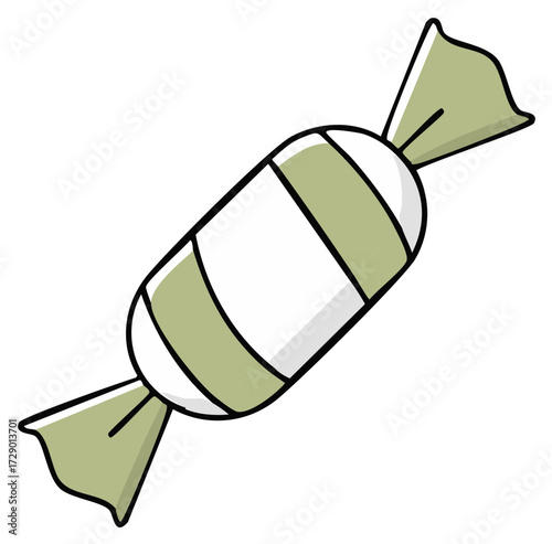 Wrapped sweet candy isolated simple illustration dessert food treat