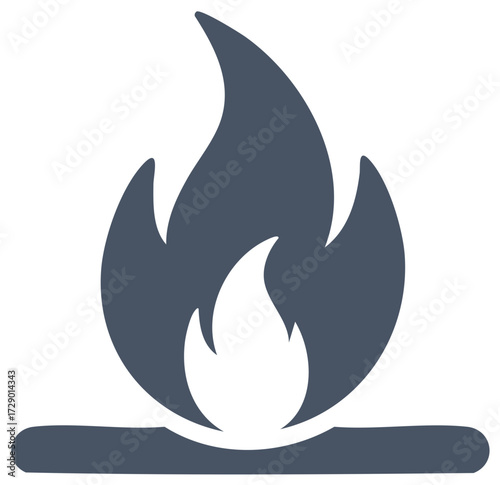 Abstract Illustration of a Burning Flame, Fire Icon or Symbol
