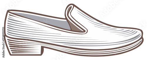 Elegant Leather Loafer Shoe Detailed Design Formal Wear Style Modern and Fashionable Artwork Footwear Icon