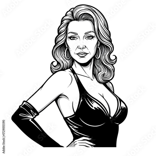 Glamorous Woman with Gloves