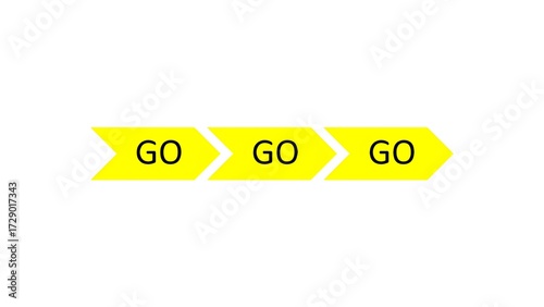 GO Arrow Banner isolated on white background
