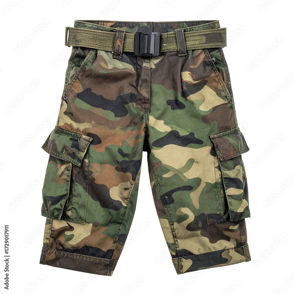 Naklejka premium Child's camouflage cargo shorts