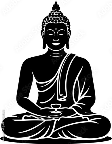 Buddha  silhouette vector illustration
