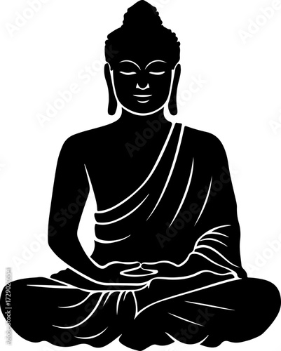 Buddha  silhouette vector illustration