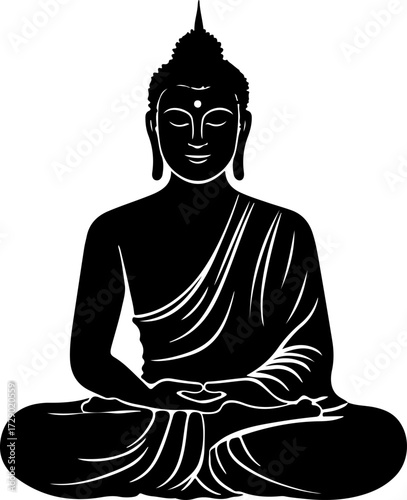 Buddha  silhouette vector illustration
