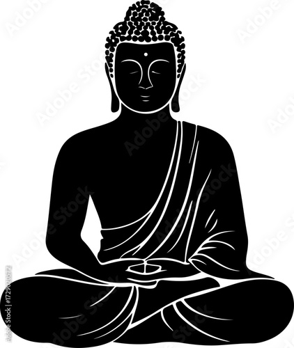Buddha  silhouette vector illustration