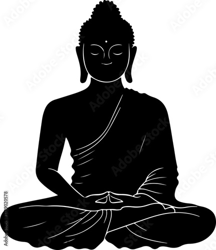 Buddha  silhouette vector illustration