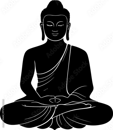 Buddha  silhouette vector illustration