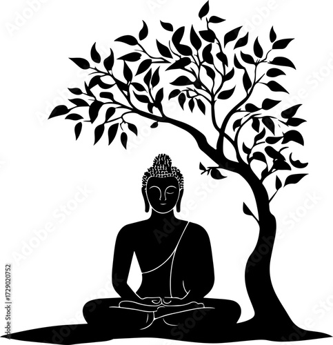 Buddha  silhouette vector illustration