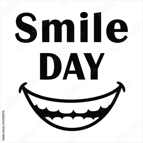 Spread joy and happiness with a big smile day message and cheerful smiley face icon