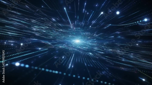 - デジタルデータの流れ – 未来的ネットワークアニメーション
