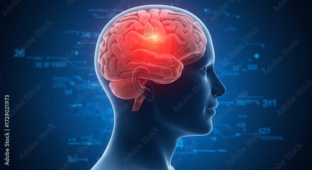 Obraz premium x-default Human Brain Scan Highlighted