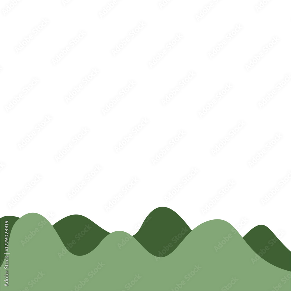 Fototapeta premium Green Hill Silhouette