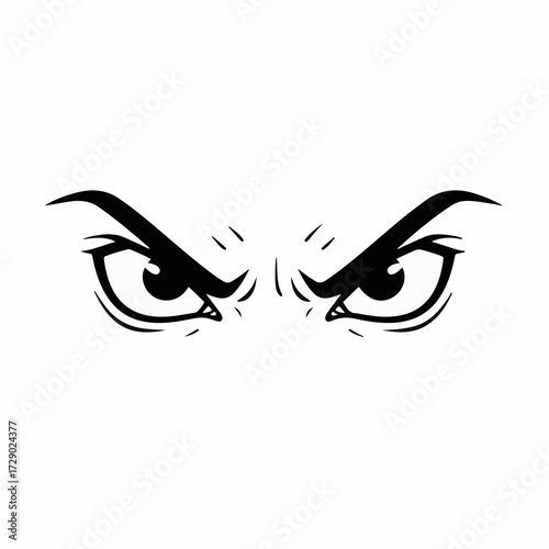 Intense, piercing eyes convey a sense of focused determination or warning.