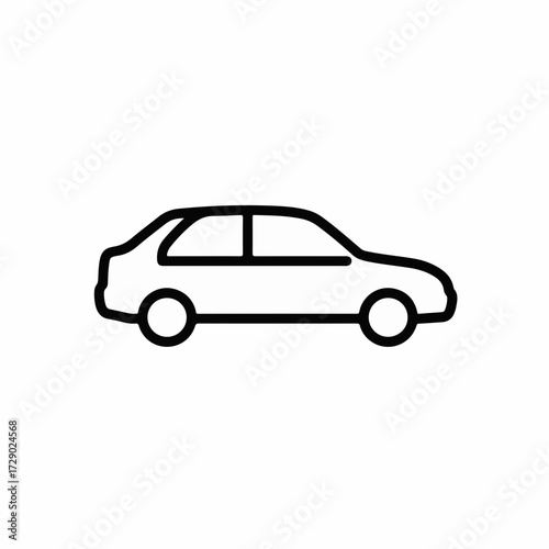 Sleek outline of a modern sedan car, minimalist vehicle design